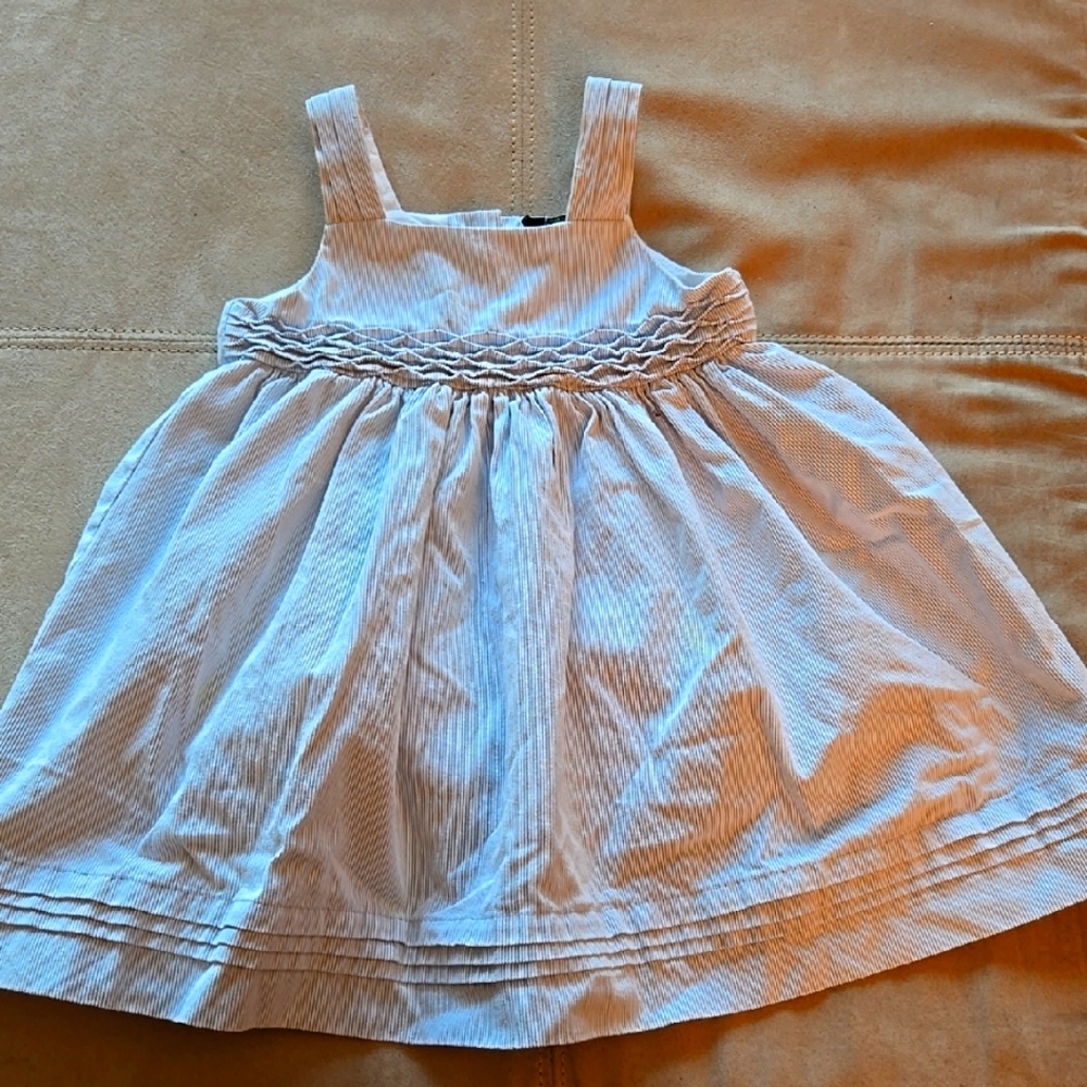 Benetton Blue/white Square Neck Sundress